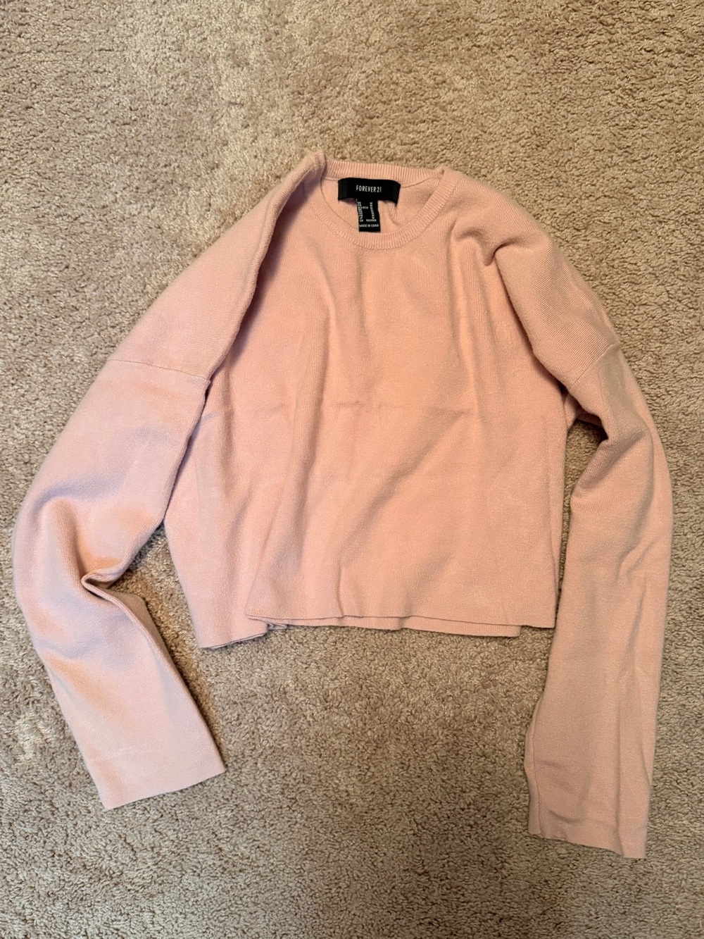 Forever 21 Blush Pink Cropped Sweater